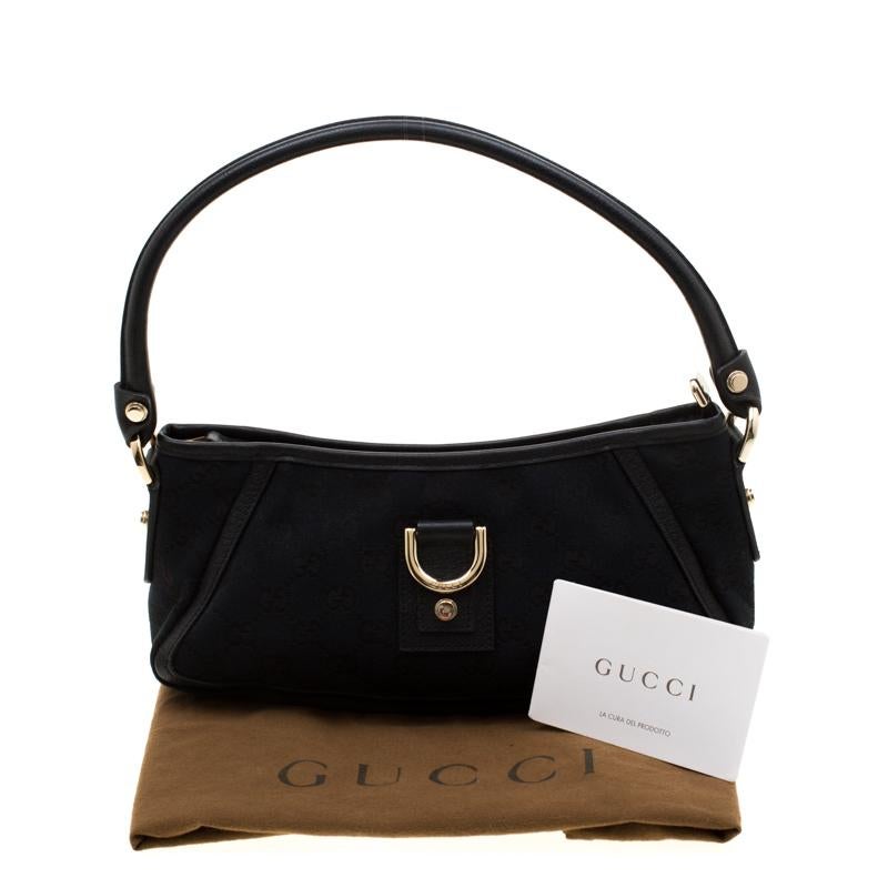 Gucci Black GG Canvas and Leather Small Abbey Shoulder Bag 8