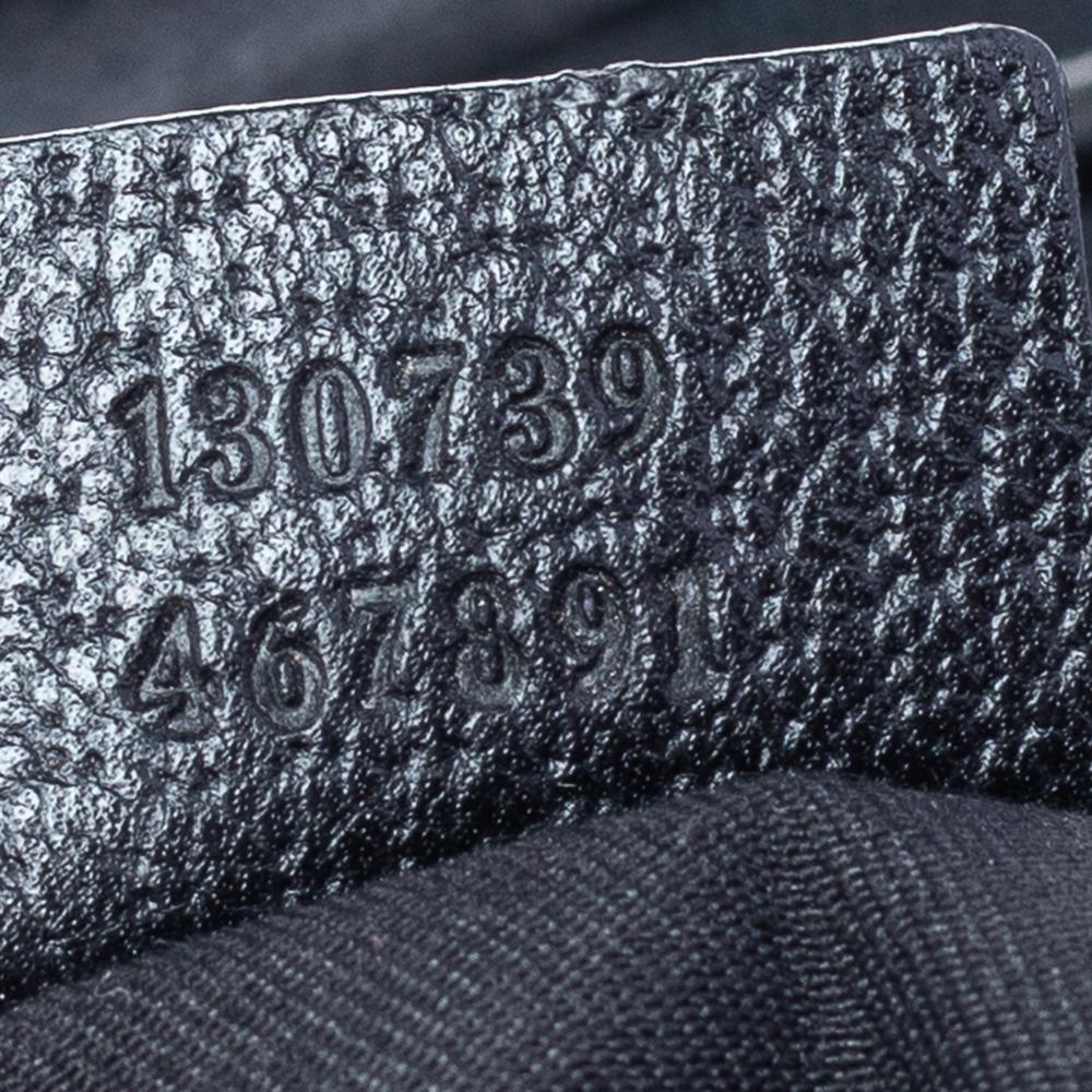 Schwarze GG Abbey-Tasche aus Segeltuch und Leder von Gucci im Angebot 6