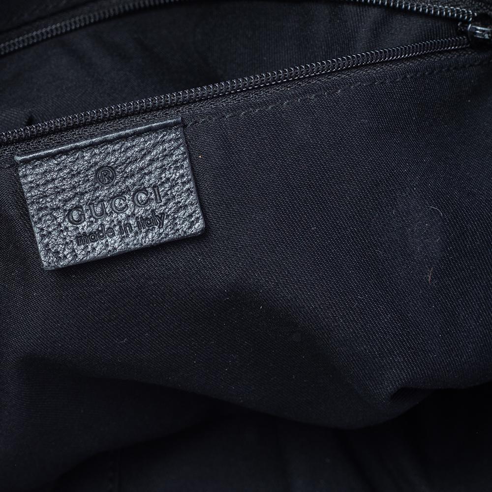 Schwarze GG Abbey-Tasche aus Segeltuch und Leder von Gucci im Angebot 2