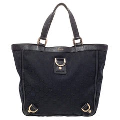 Gucci Black GG Canvas And Leather Small Abbey Tote
