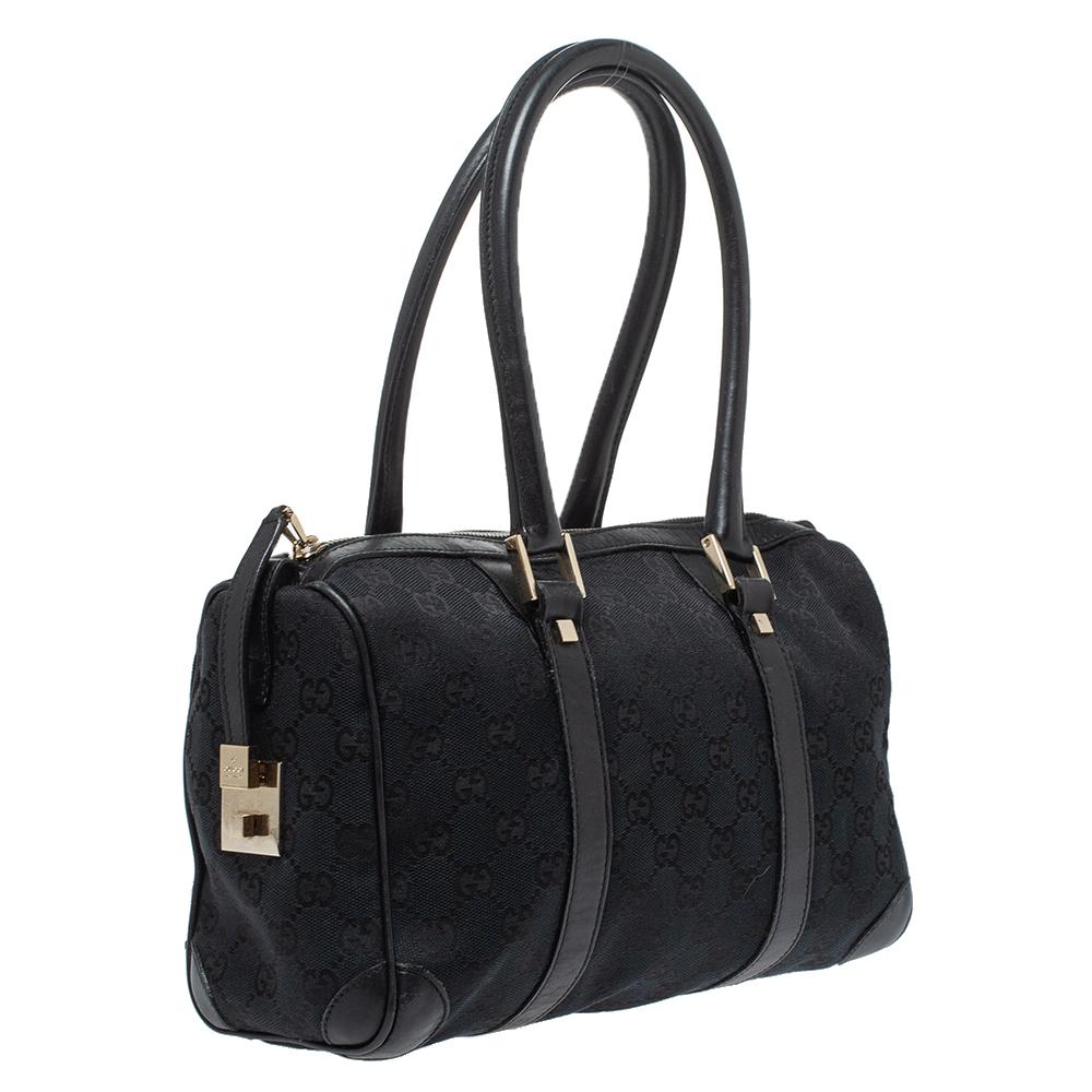 gucci boston bag black leather