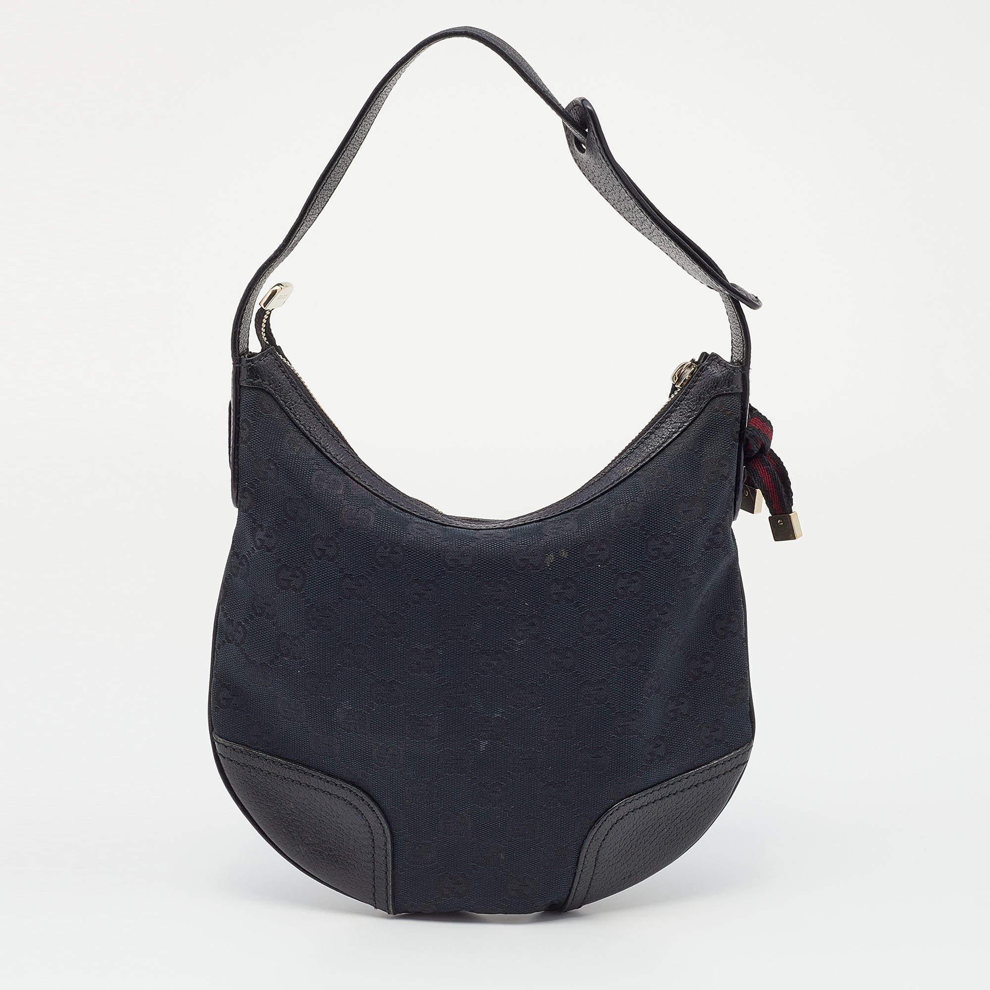 Gucci Black GG Canvas and Leather Small Princy Hobo 1