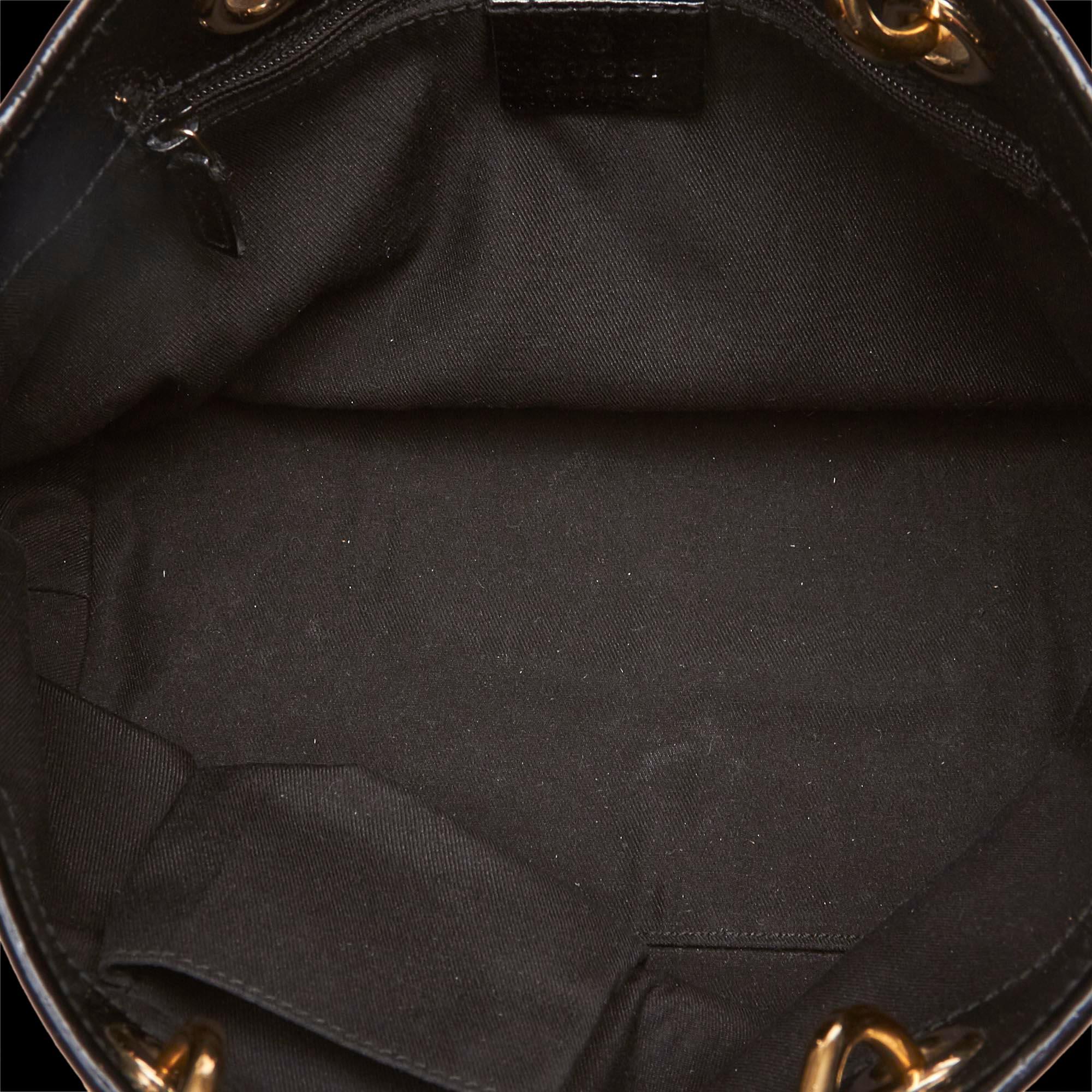 Women's Gucci Black GG Canvas and Leather Tote