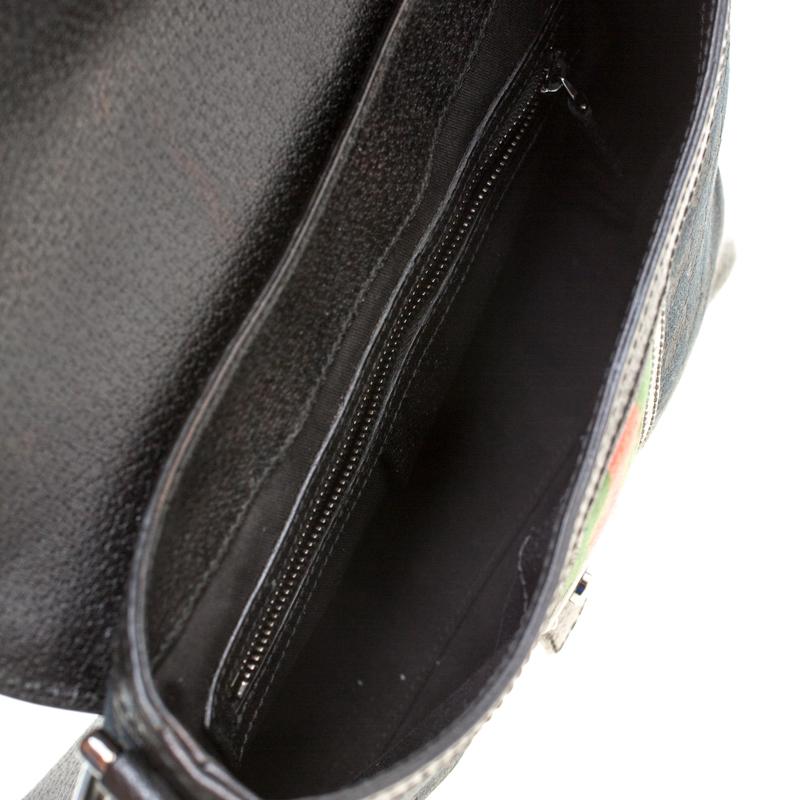 GuccI Black GG Canvas and Leather Treasure Shoulder Bag 1