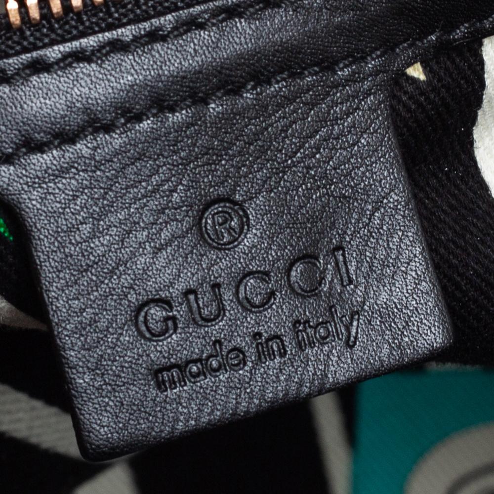 Gucci Black GG Canvas and Leather Trim Wave Boston Bag 6