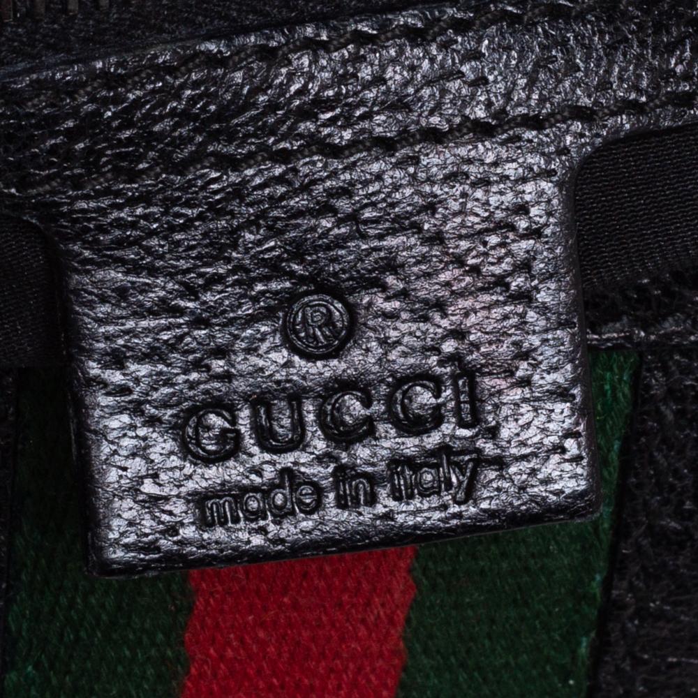 Gucci Black GG Canvas and Leather Web Treasure Shoulder Bag 1