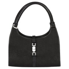 Gucci Black GG Canvas & Calfskin Leather Vintage Small Jackie Tote Gucci Black GG Canvas & Calfskin Leather Vintage Small Jackie Tote