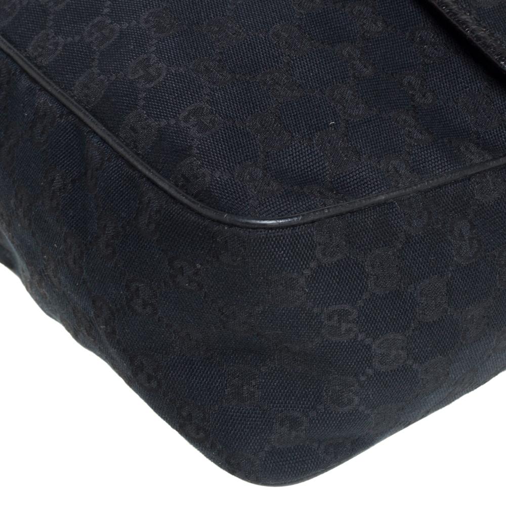 Gucci Black GG Canvas Flap Messenger Bag 5
