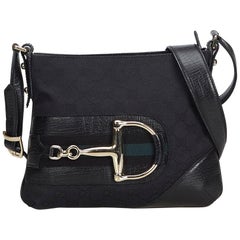 Gucci Black GG Canvas Hasler Crossbody Bag