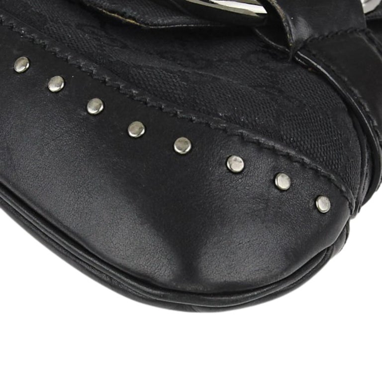 Women's GUCCI Black GG Canvas Horsebit Chain Large Clutch Bag For Sale