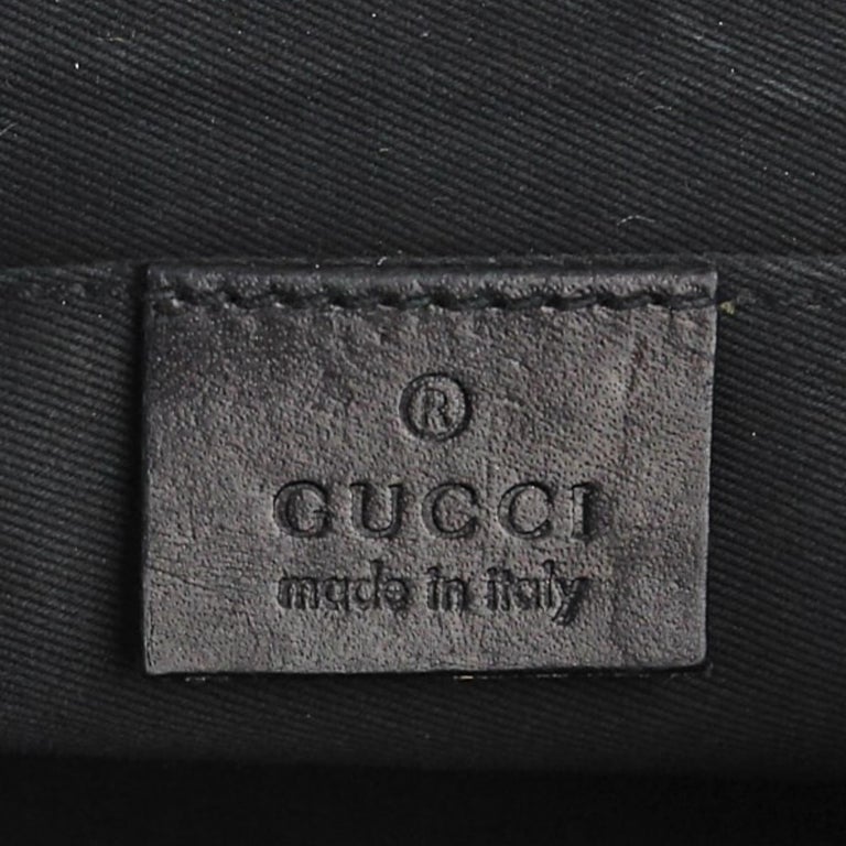 GUCCI Black GG Canvas Horsebit Chain Large Clutch Bag For Sale 1