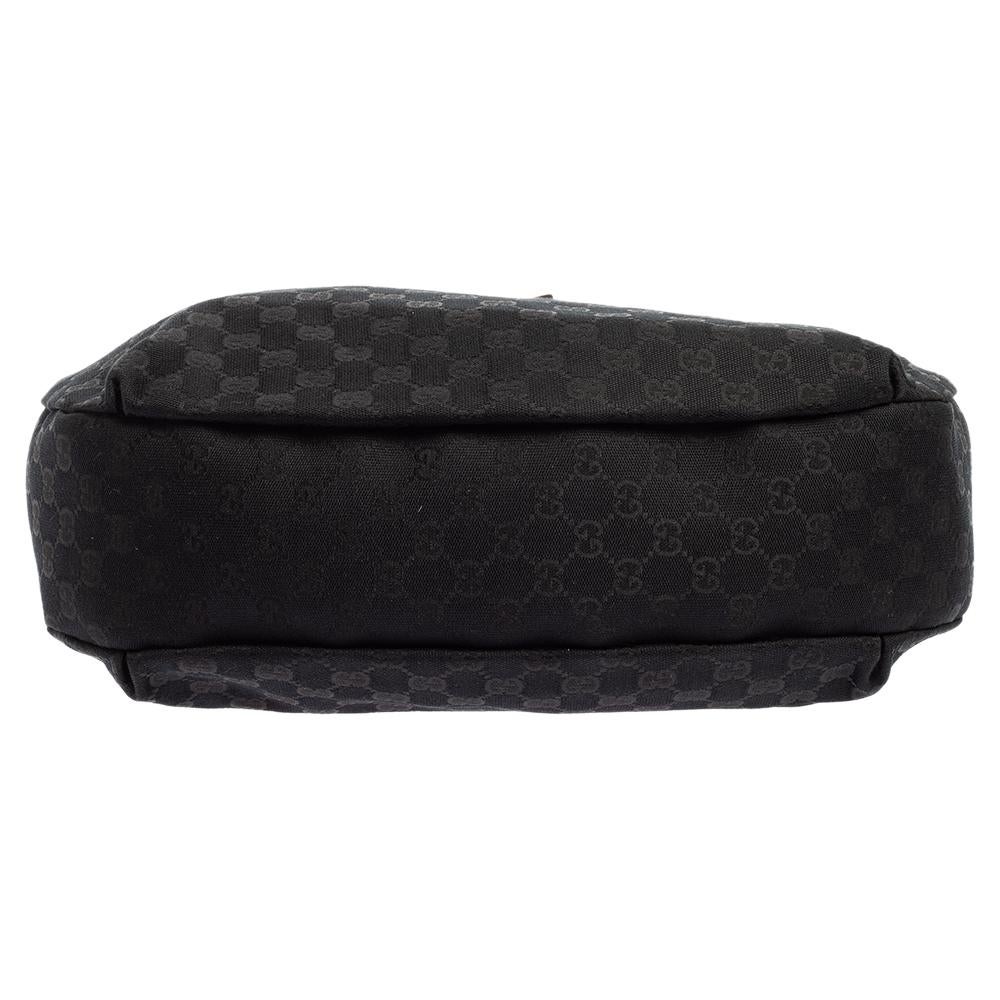 Gucci Schwarz GG Canvas große neue Damen Web Hobo 2