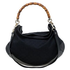 Gucci Black GG Canvas/Leather Large Peggy Hobo