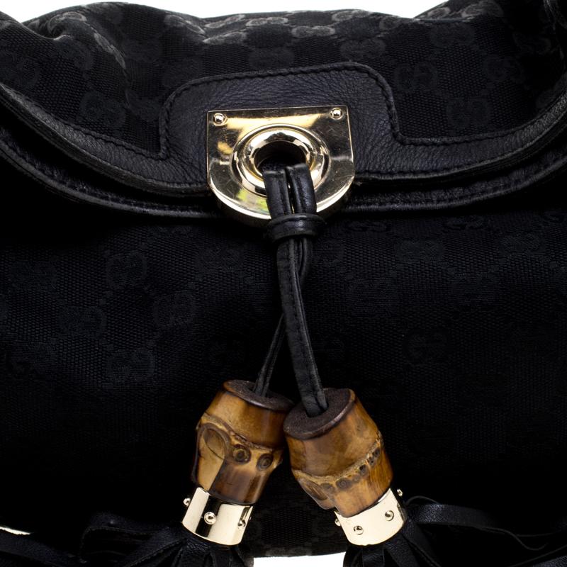 Gucci Black GG Canvas Medium Babouska Indy Top Handle Bag 1