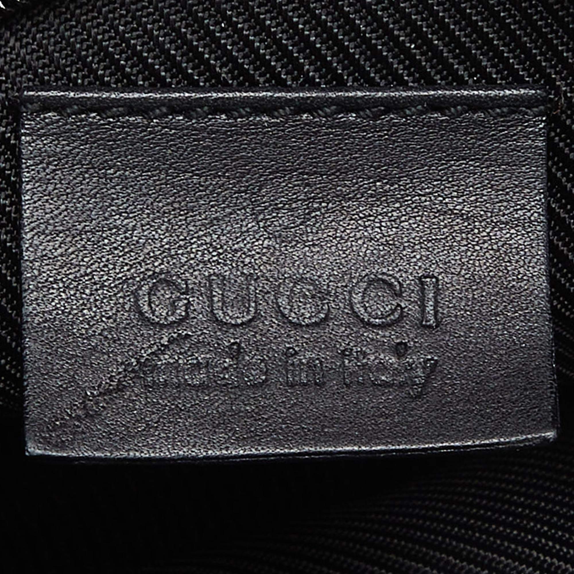 Gucci Black GG Canvas Mini Hobo For Sale 4