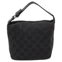 Mini hobo Gucci GG en toile noire