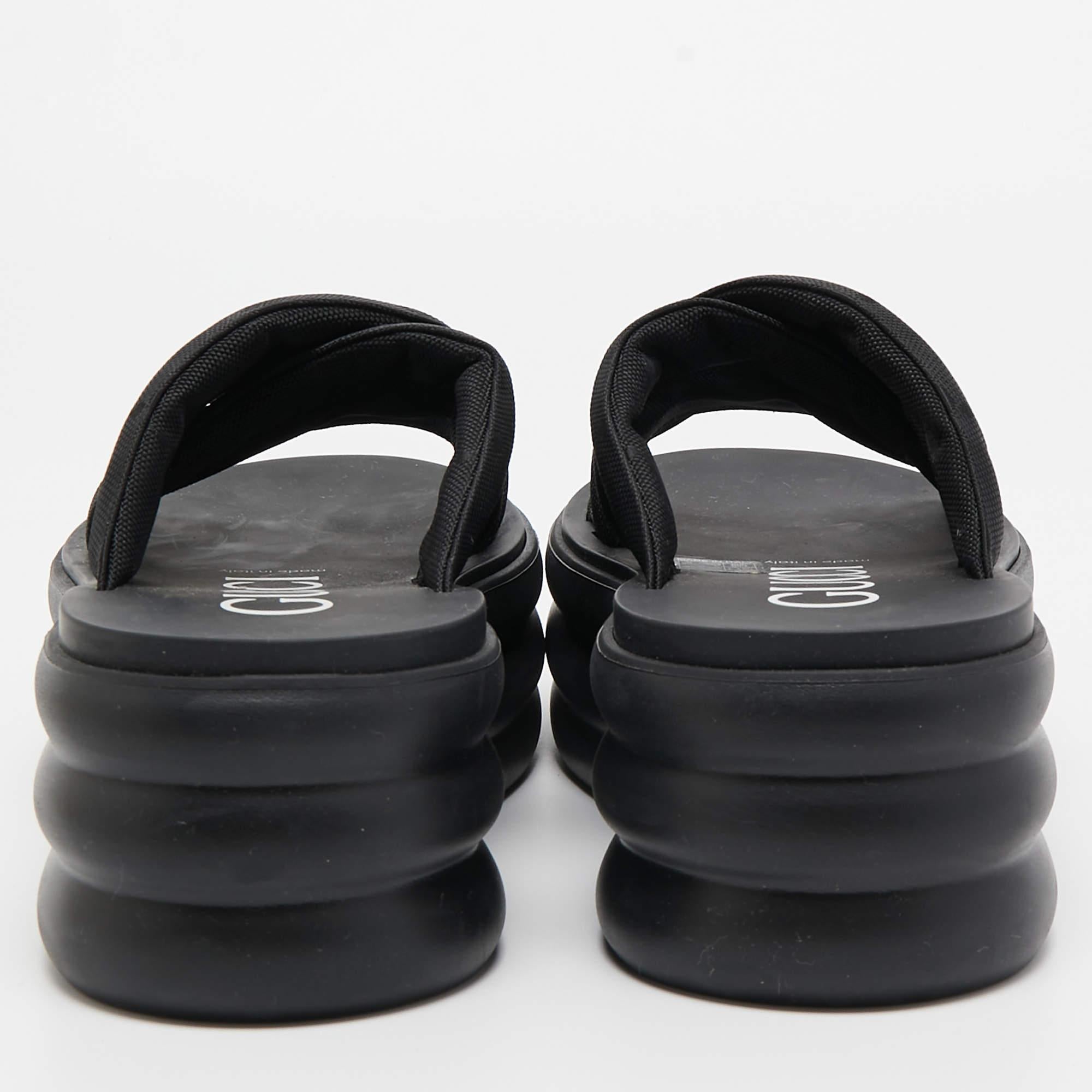 Women's Gucci Black GG Canvas Platform Sandals Size 36