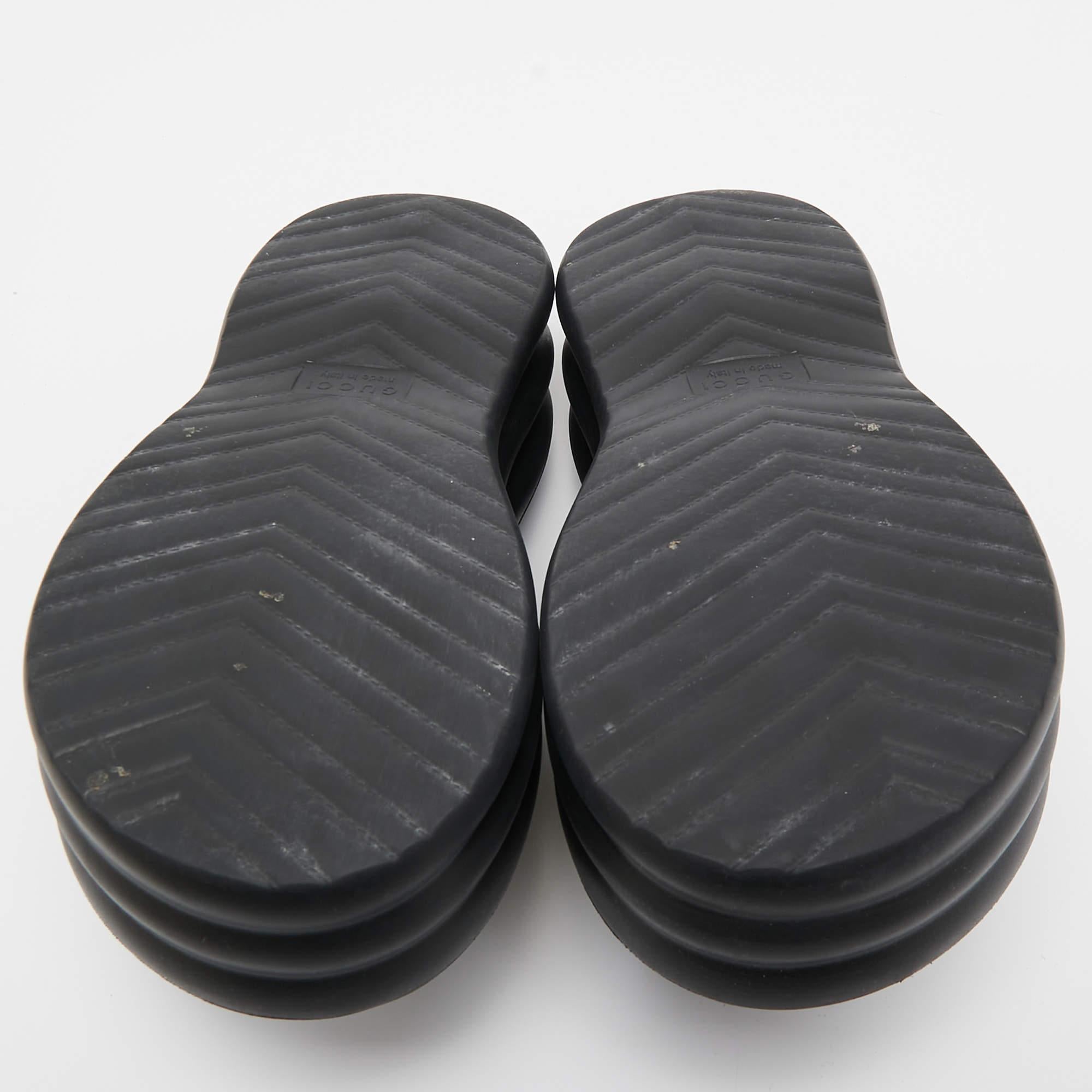 Gucci Black GG Canvas Platform Sandals Size 36 3
