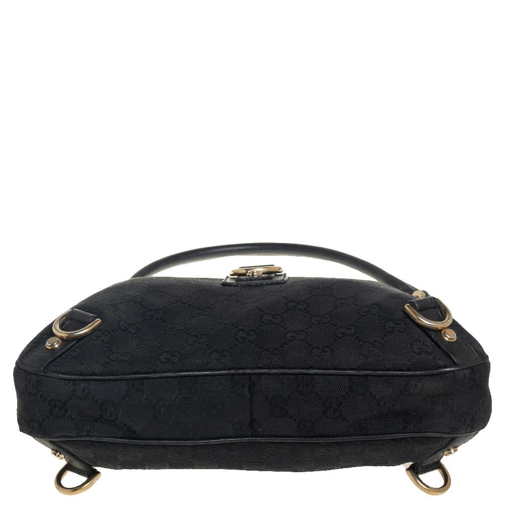 Gucci Black GG Canvas Small Abbey D Ring Hobo 1