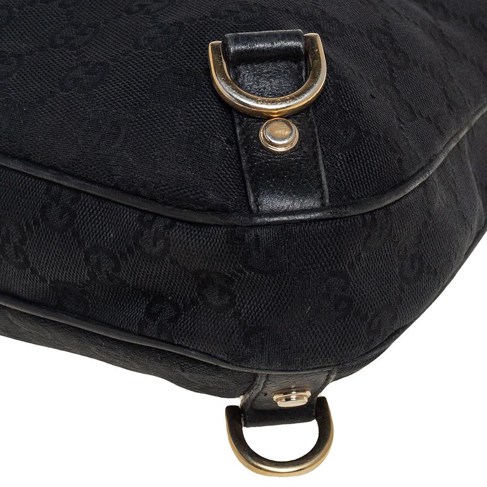 Gucci Black GG Canvas Small Abbey D Ring Hobo 2
