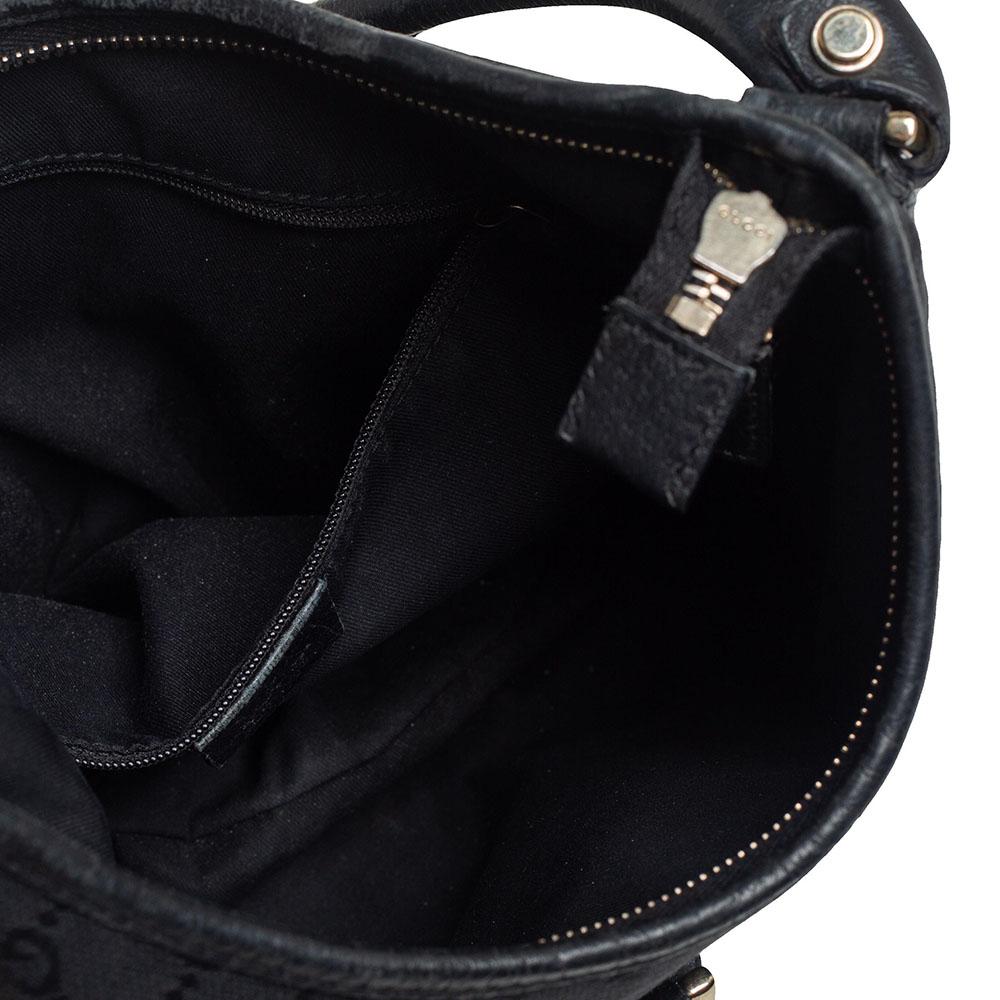 Gucci Black GG Canvas Abbey D Ring Hobo 2