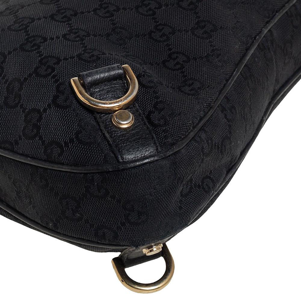 Gucci Black GG Canvas Small Abbey D Ring Hobo 4