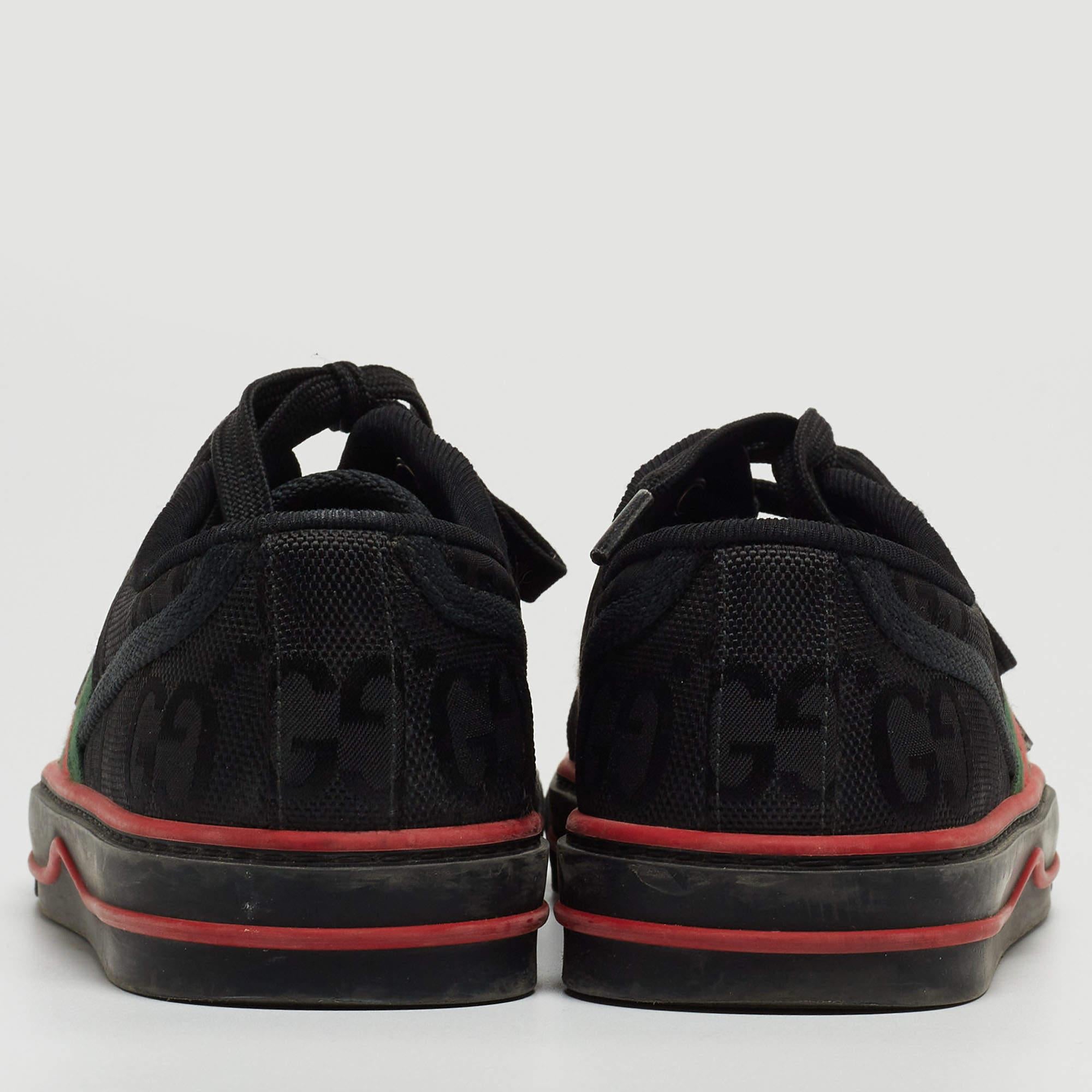 Gucci Black GG Canvas Tennis 1977 Sneakers Size 36 For Sale 2