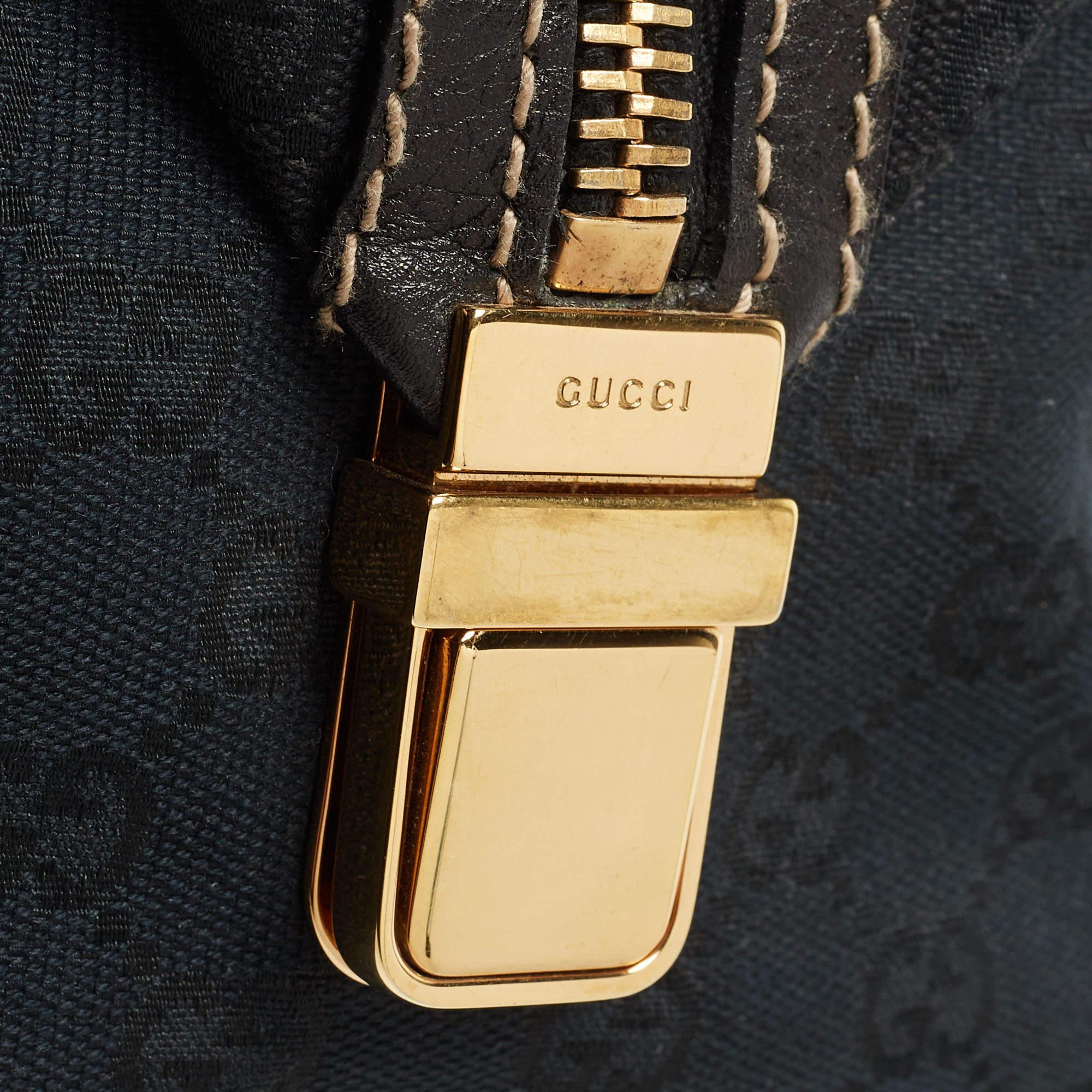 Gucci Black GG Canvas Web Aviatrix Medium Boston Bag 7