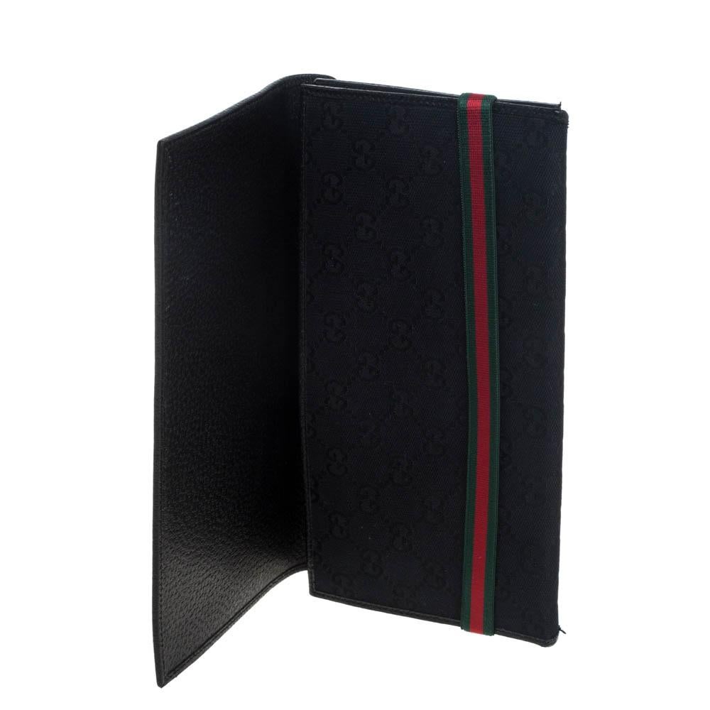 Gucci Black GG Canvas Web Stripe Clutch 3