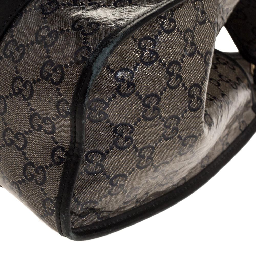Gucci Black GG Crystal Canvas and Leather Bardot Joy Tote 4