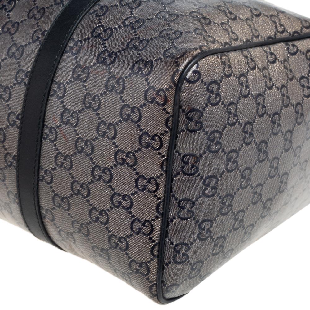 Gucci Black GG Crystal Canvas and Leather Medium Joy Boston Bag In Good Condition In Dubai, Al Qouz 2
