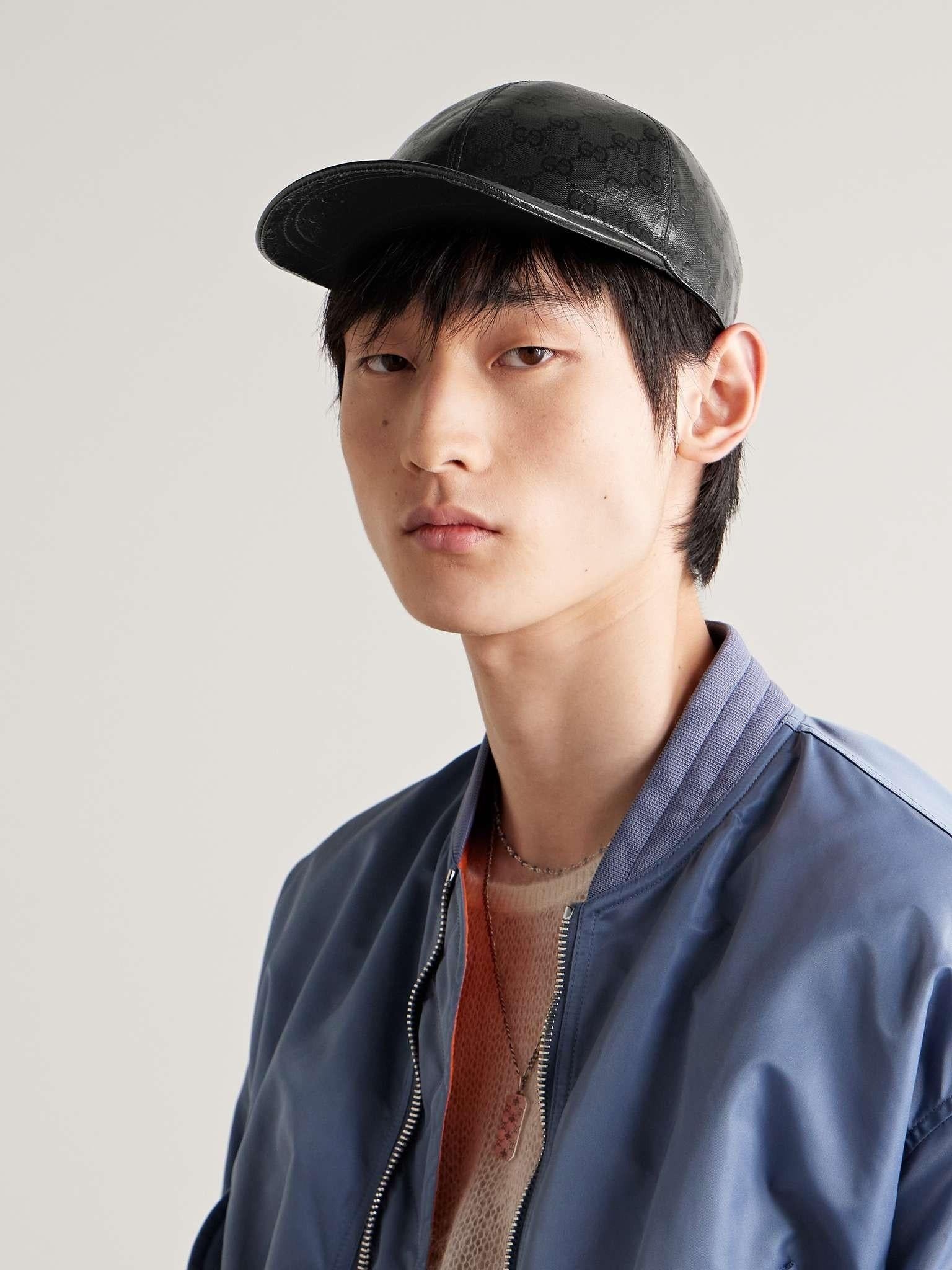 GUCCI black GG CRYSTAL canvas Baseball Cap Hat L For Sale 3