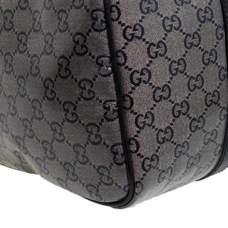 Gucci Metallic, Neutrals, Pattern Print GG Crystal Medium Joy Boston Bag