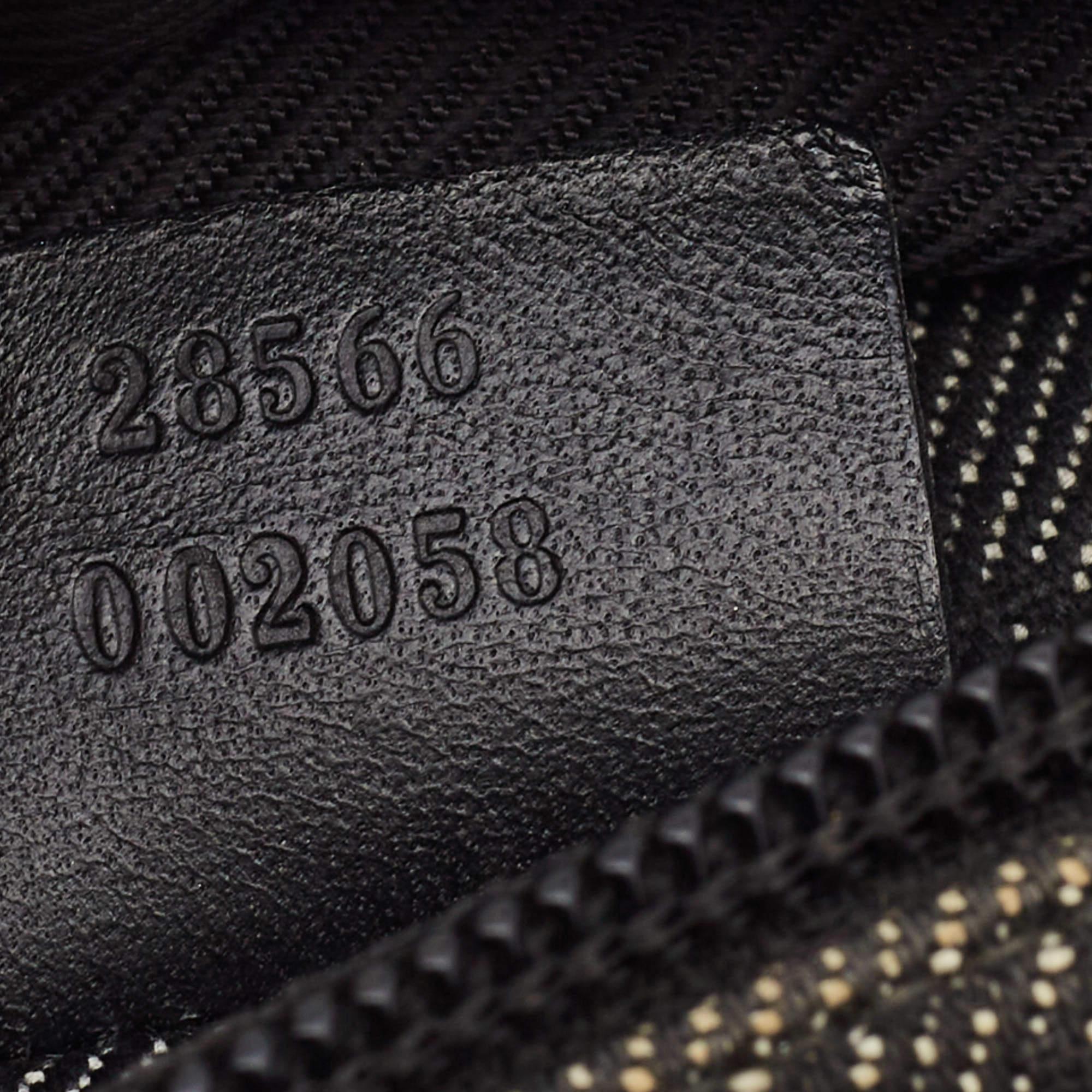 Gucci Black GG Denim and Leather Double Pocket Belt Bag 3