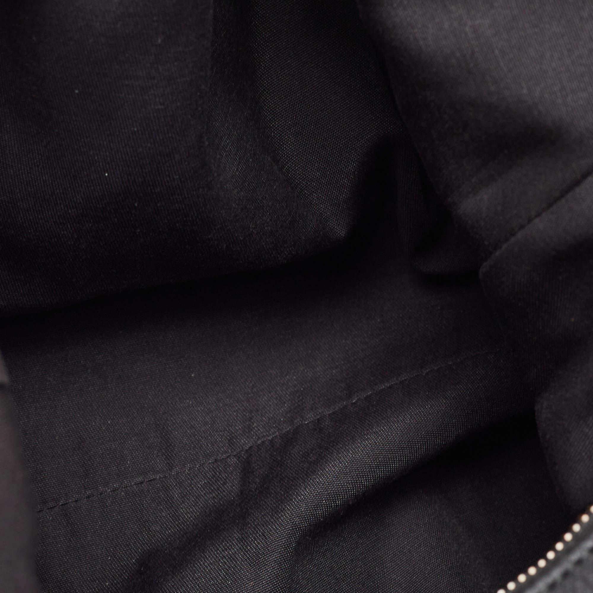 Gucci Black GG Denim and Leather Interlocking G Charm Hobo For Sale 10