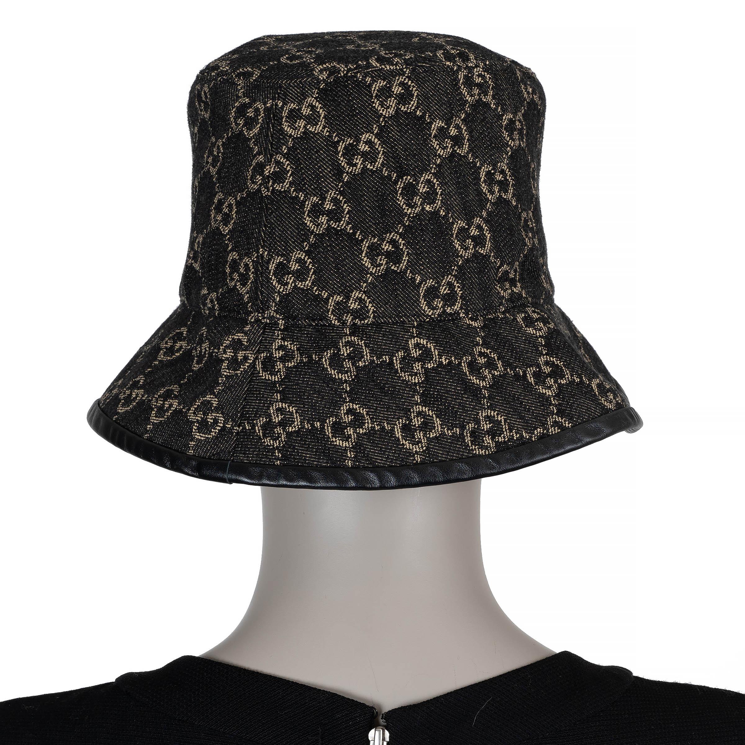 GUCCI GG DENIM & LEATHER BUCKET S Excellent état - En vente à Zürich, CH