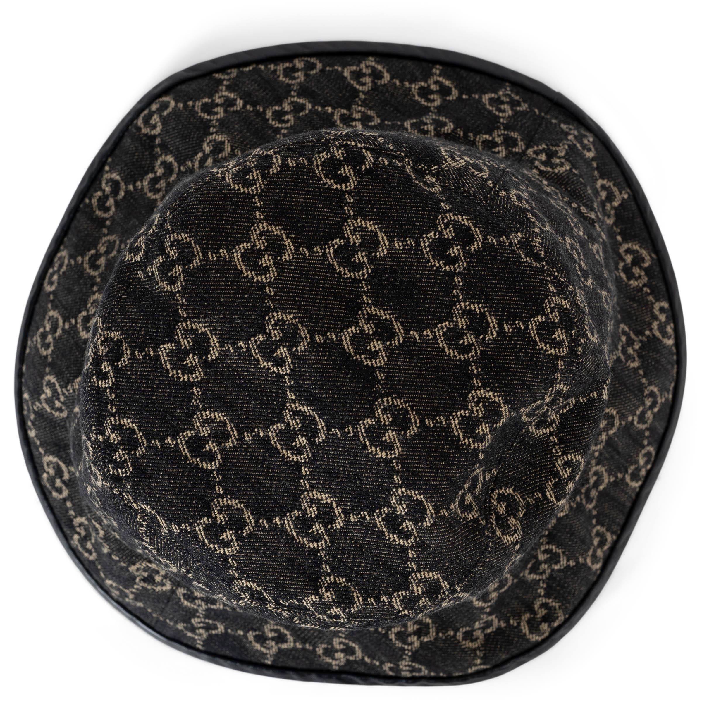 GUCCI GG DENIM & LEATHER BUCKET S Pour femmes en vente