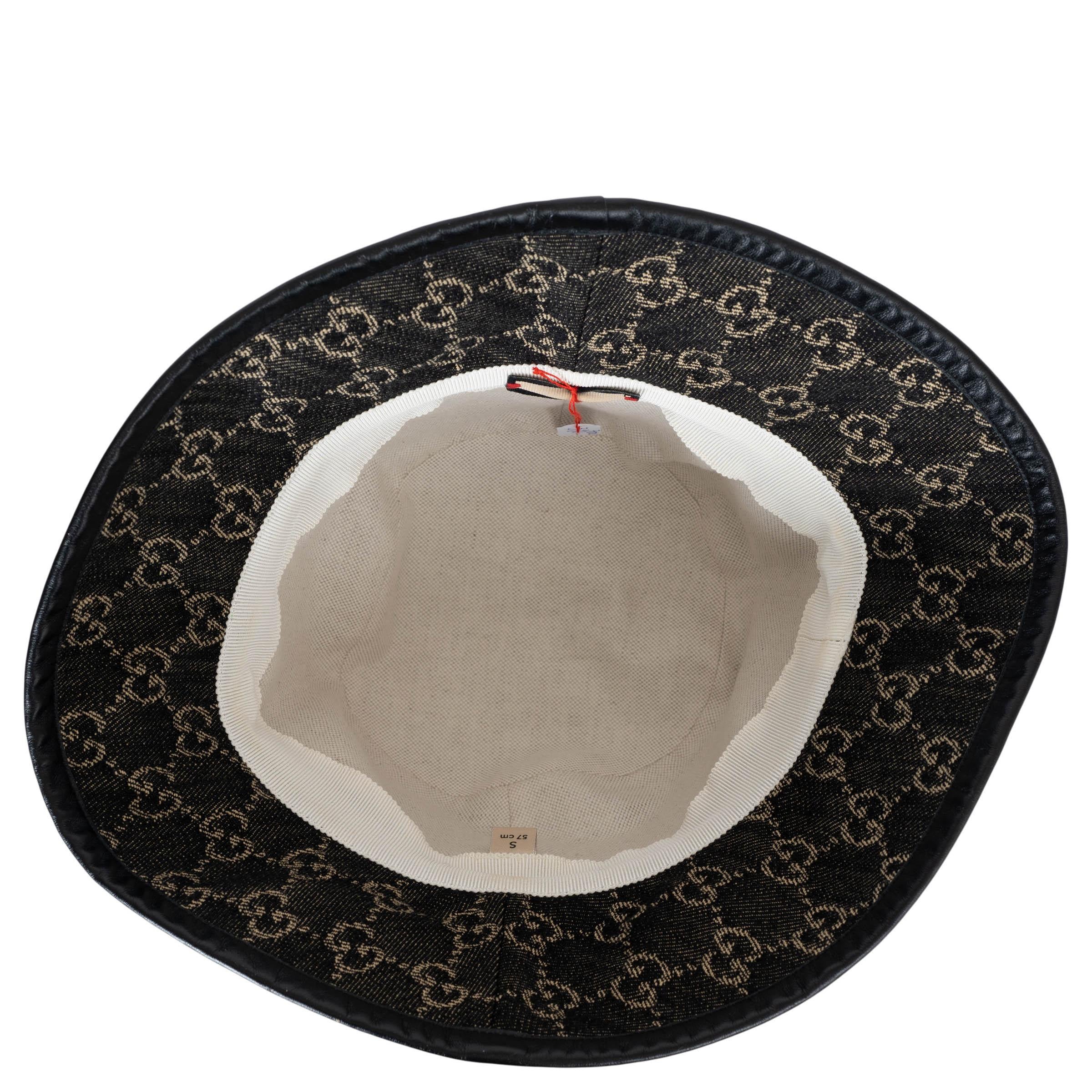 GUCCI GG DENIM & LEATHER BUCKET S en vente 1