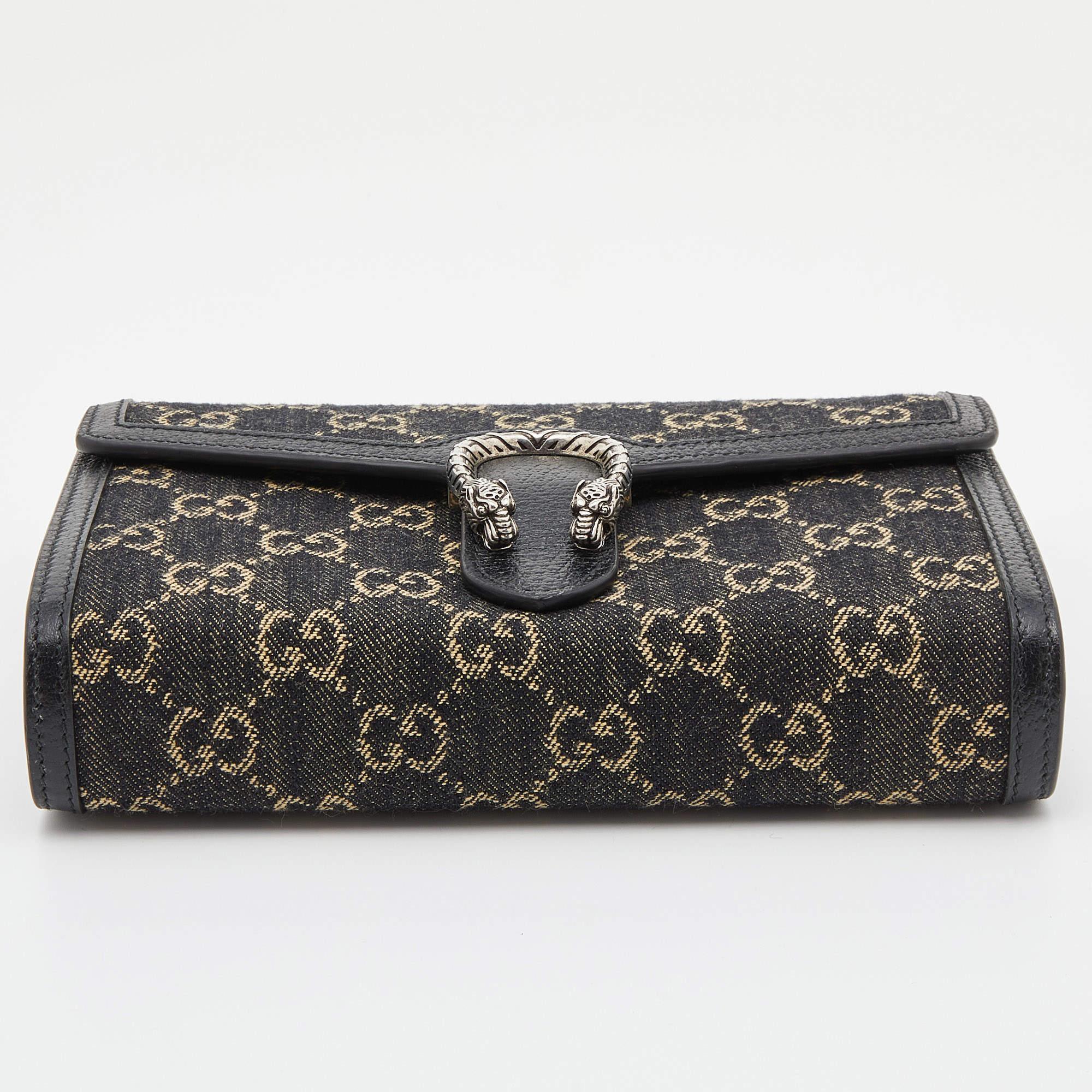 Gucci Black GG Denim Mini Dionysus Chain Shoulder Bag 1