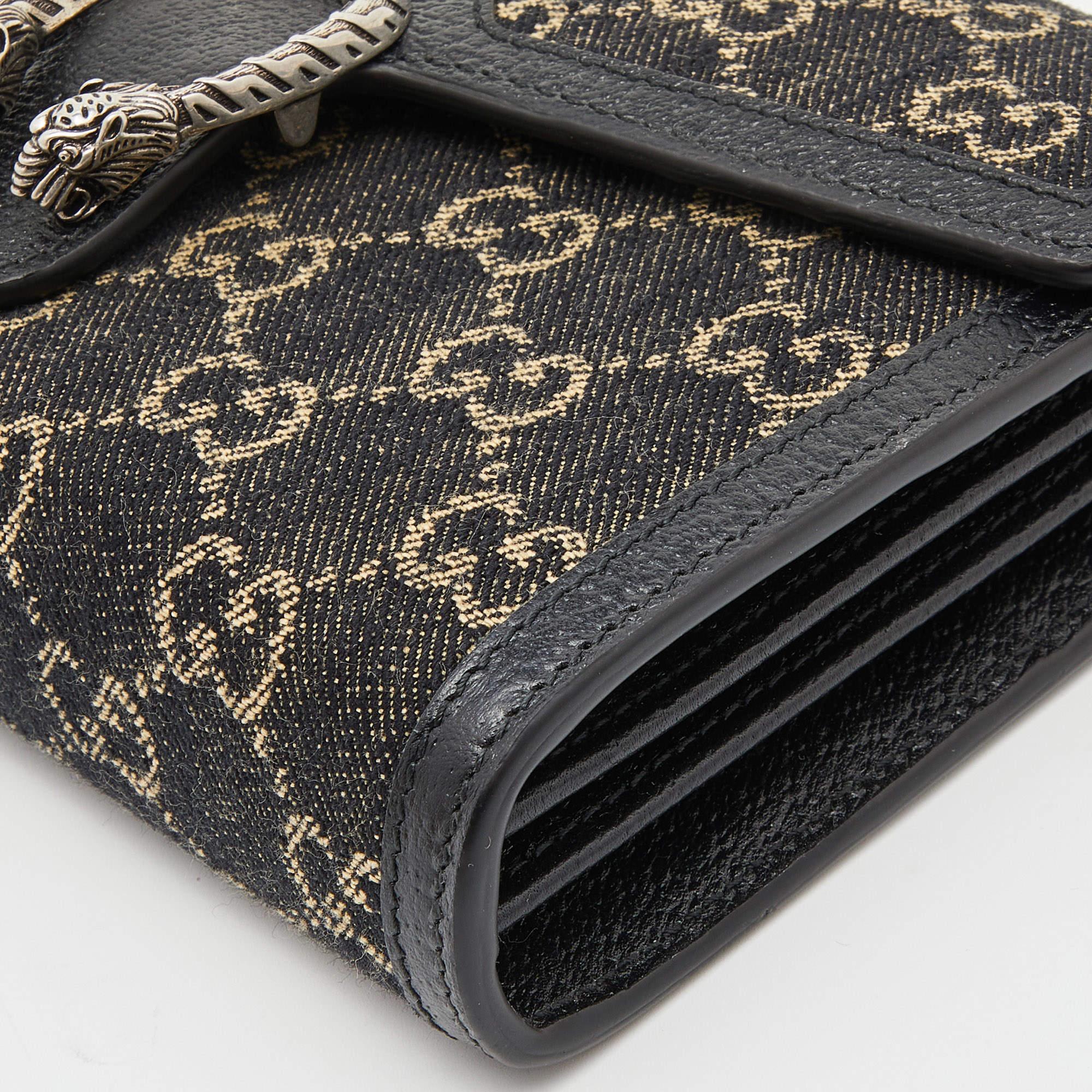 Gucci Black GG Denim Mini Dionysus Chain Shoulder Bag 3