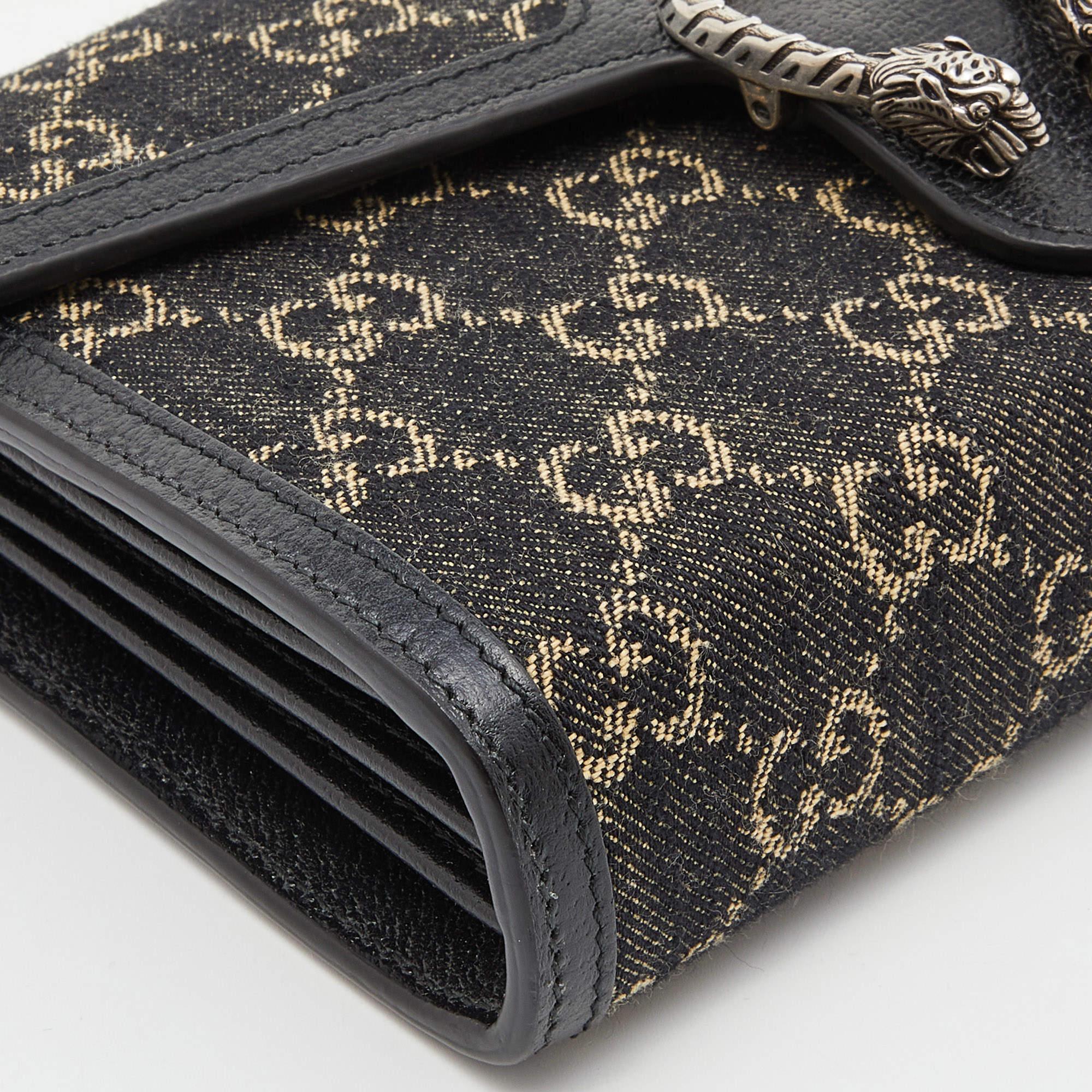 Gucci Black GG Denim Mini Dionysus Chain Shoulder Bag 4