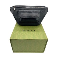 Gucci Black GG Embossed Belt Bag Unisex