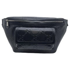 Gucci Black GG Embossed Belt Bag Unisex