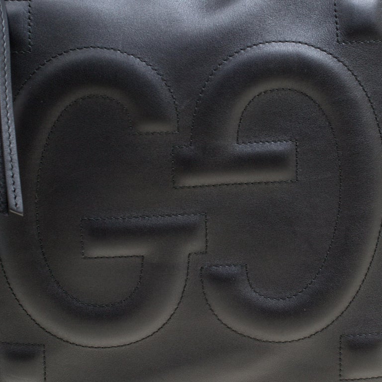 Black Leather GG Apollo Shoulder Bag Gold Hardware, 2010's