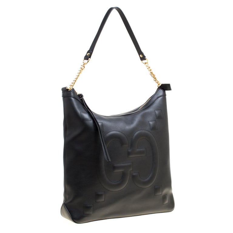 Gucci embossed leather hobo clearance