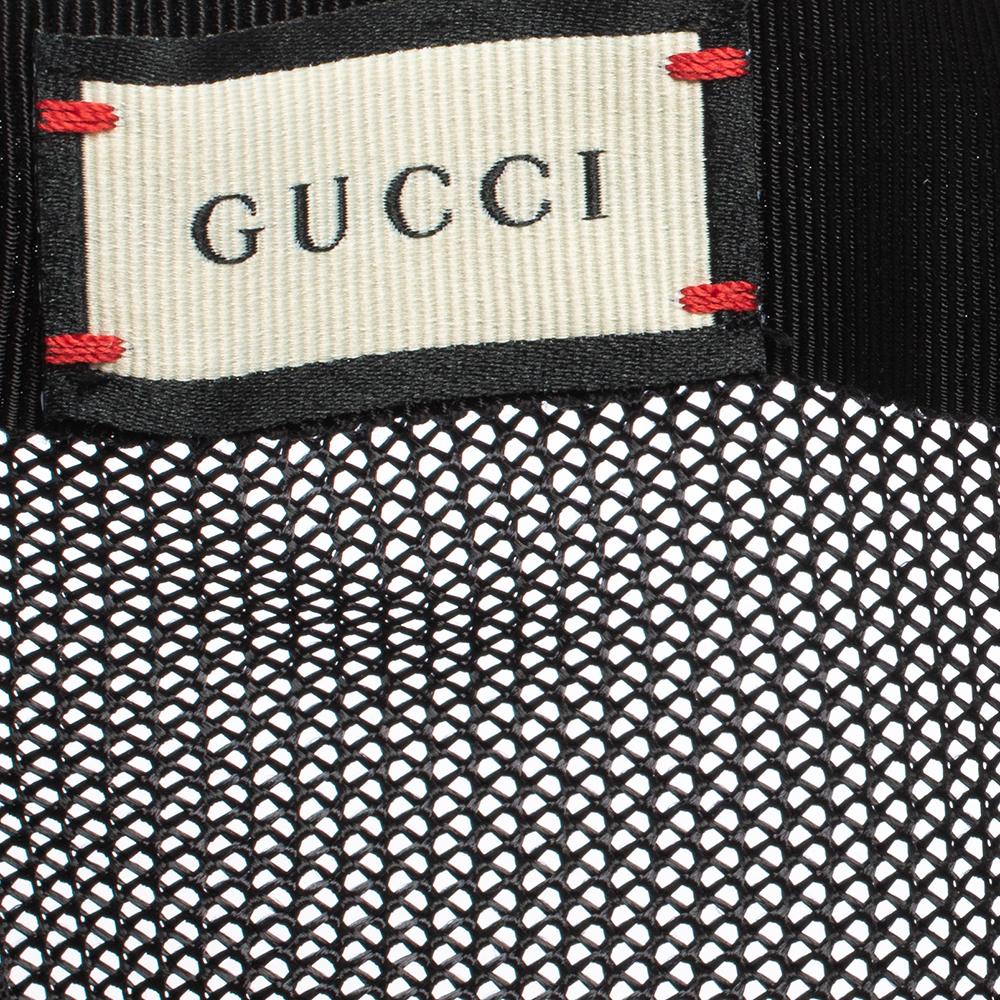 Gucci Black GG Embossed Leather Baseball Hat S In Good Condition In Dubai, Al Qouz 2