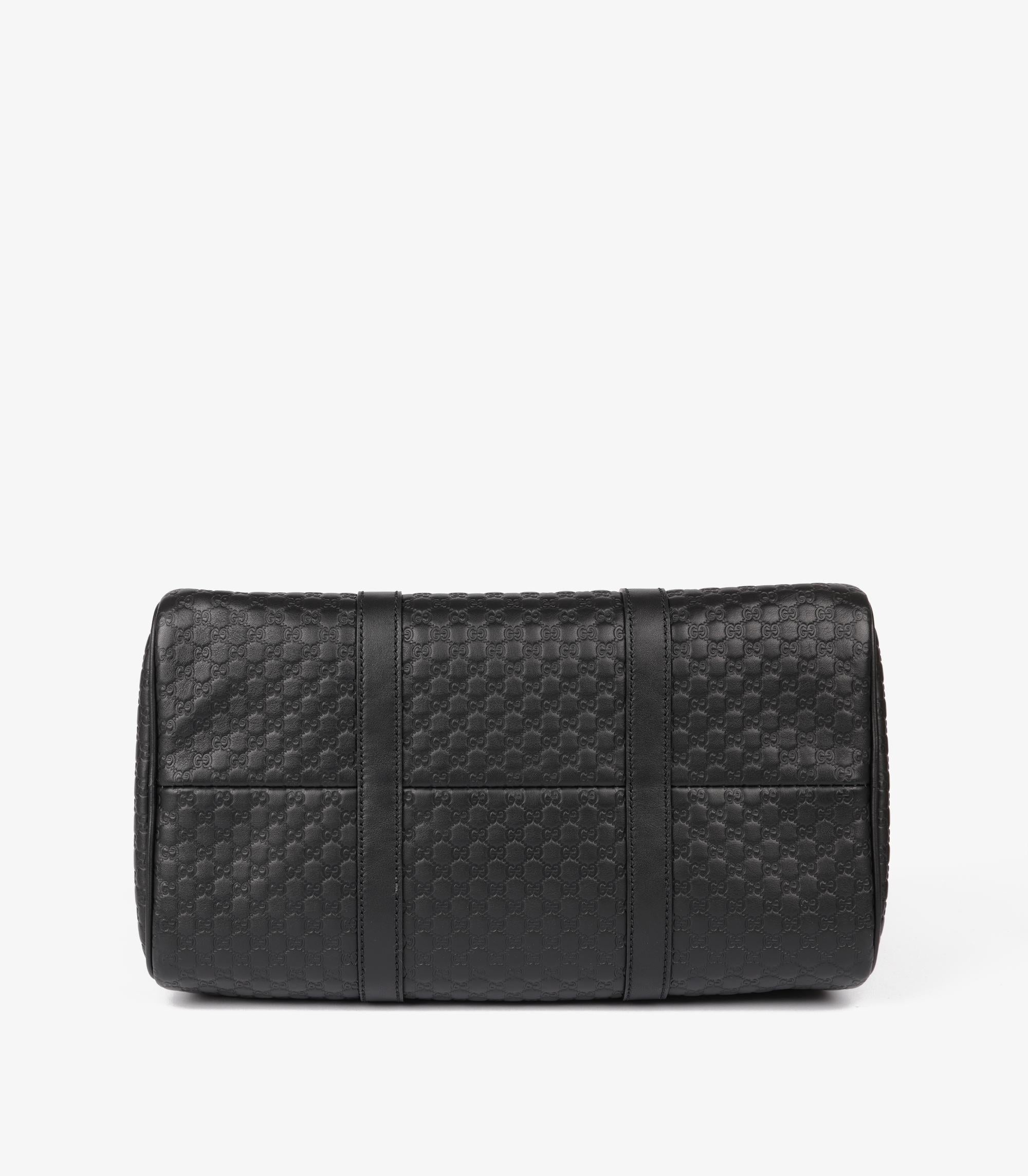 Gucci Black GG Embossed Microguccissima Calfskin Leather Medium Boston Bag 2