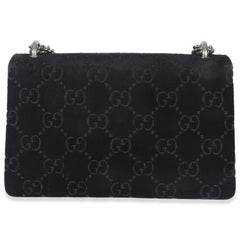 Gucci Black GG Embossed Velvet Small Dionysus Chain Bag
