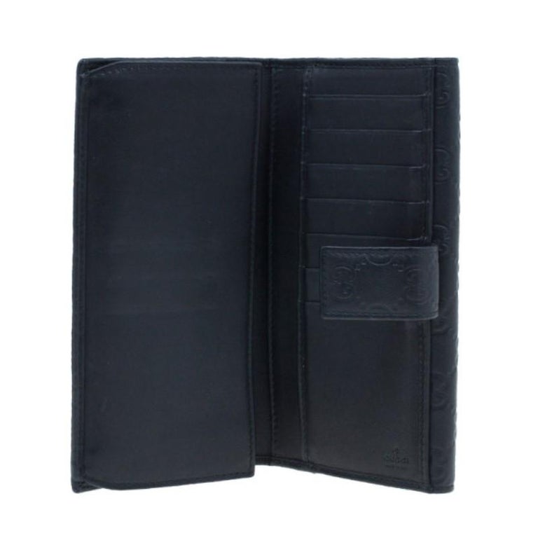 Gucci Black GG Guccissima Leather Continental Wallet For Sale at 1stdibs