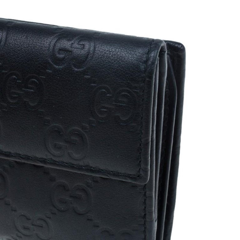 Gucci Black GG Guccissima Leather Continental Wallet For Sale at 1stdibs